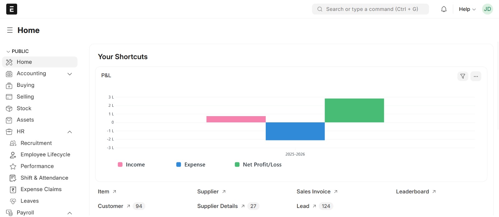 ERP Dashboard